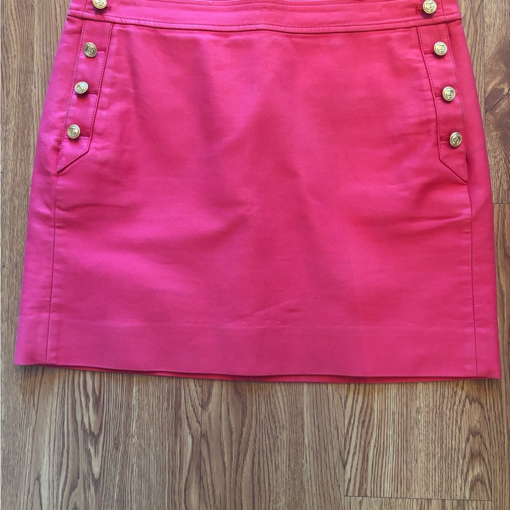 J-Crew skirt with sailor gold buttons